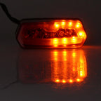 Red Lens LED Fender License Plate Light & Yellow Turn Signal Lights for Universal