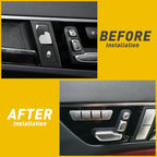 12x Chrome Door Lock Switch Button Covers for Mercedes-Benz C-Class E-Class