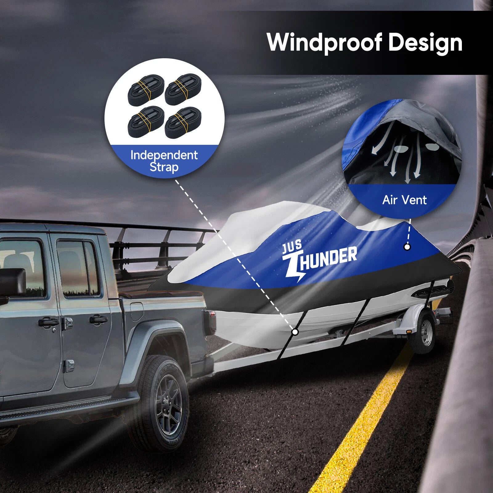 Trailerable Jet Ski Waterproof Cover for Jet Ski (120"-135")