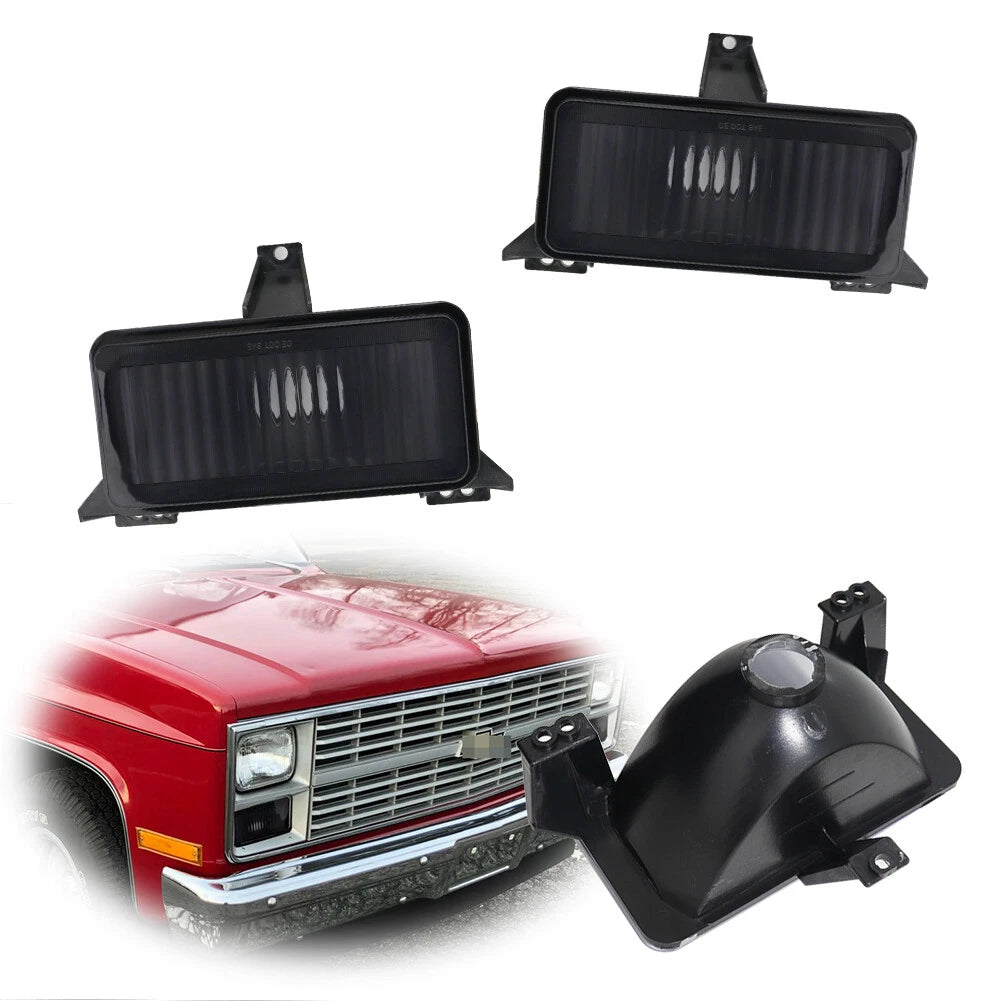 2X Smoked Front Bumper Turn Signal Light Housings for Chevrolet GMC Truck