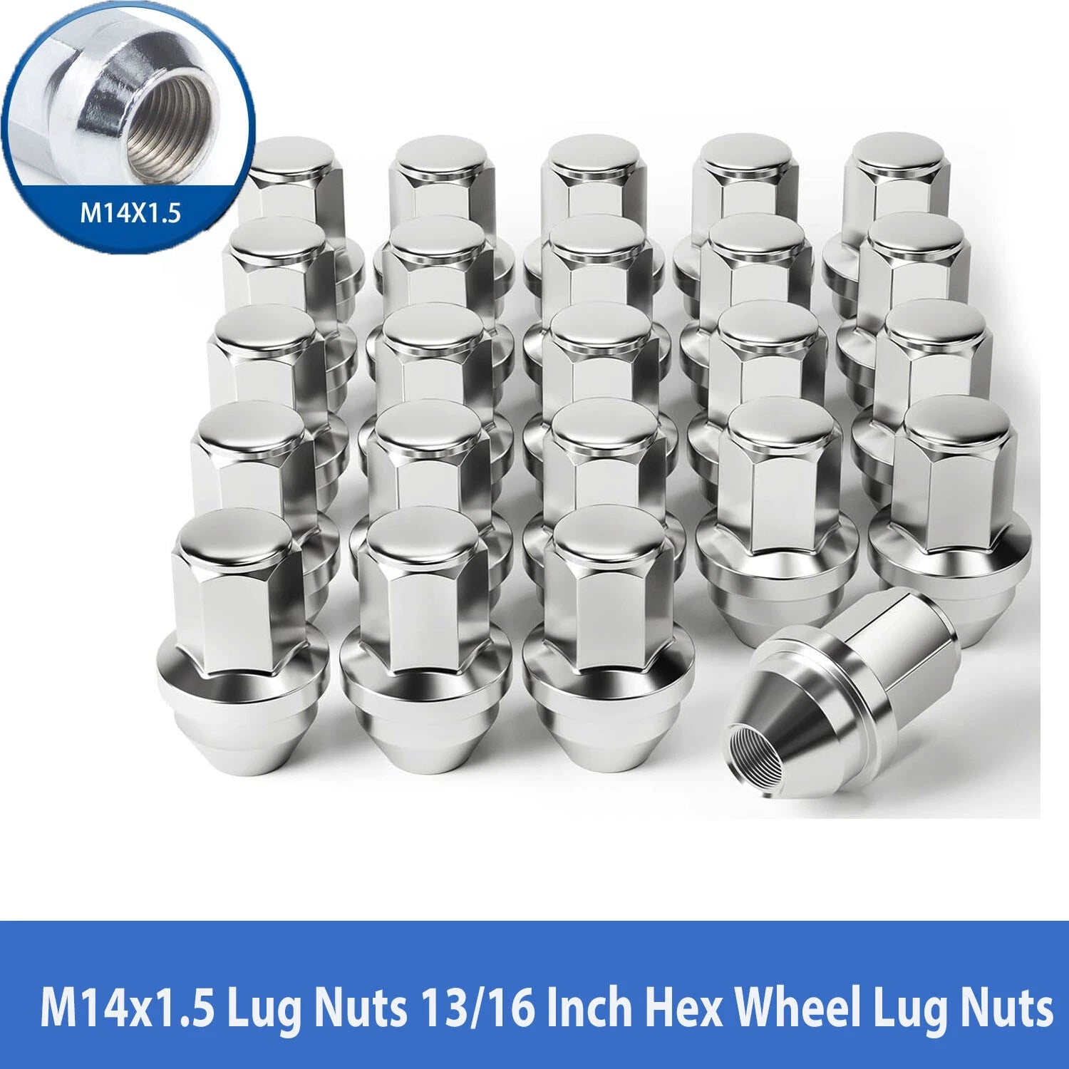Set of 24 Chrome Lug Nuts for Ford F-150 (2015–2020)