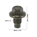 2 Pcs M14 x 1.5 Oil Drain Plug Screw with Seal Ring for Ford 