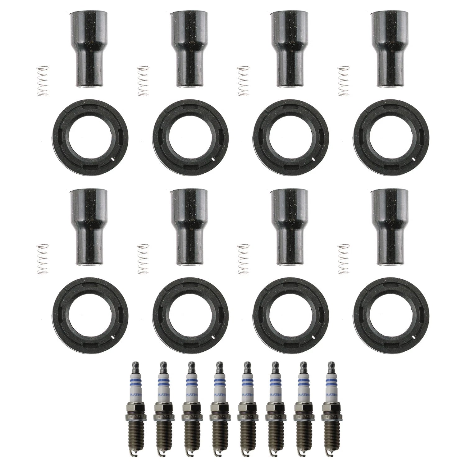 Set of 8 Platinum Spark Plugs & Coil Boot Kit for Land Cruiser Tundra V8 (2000–2023)