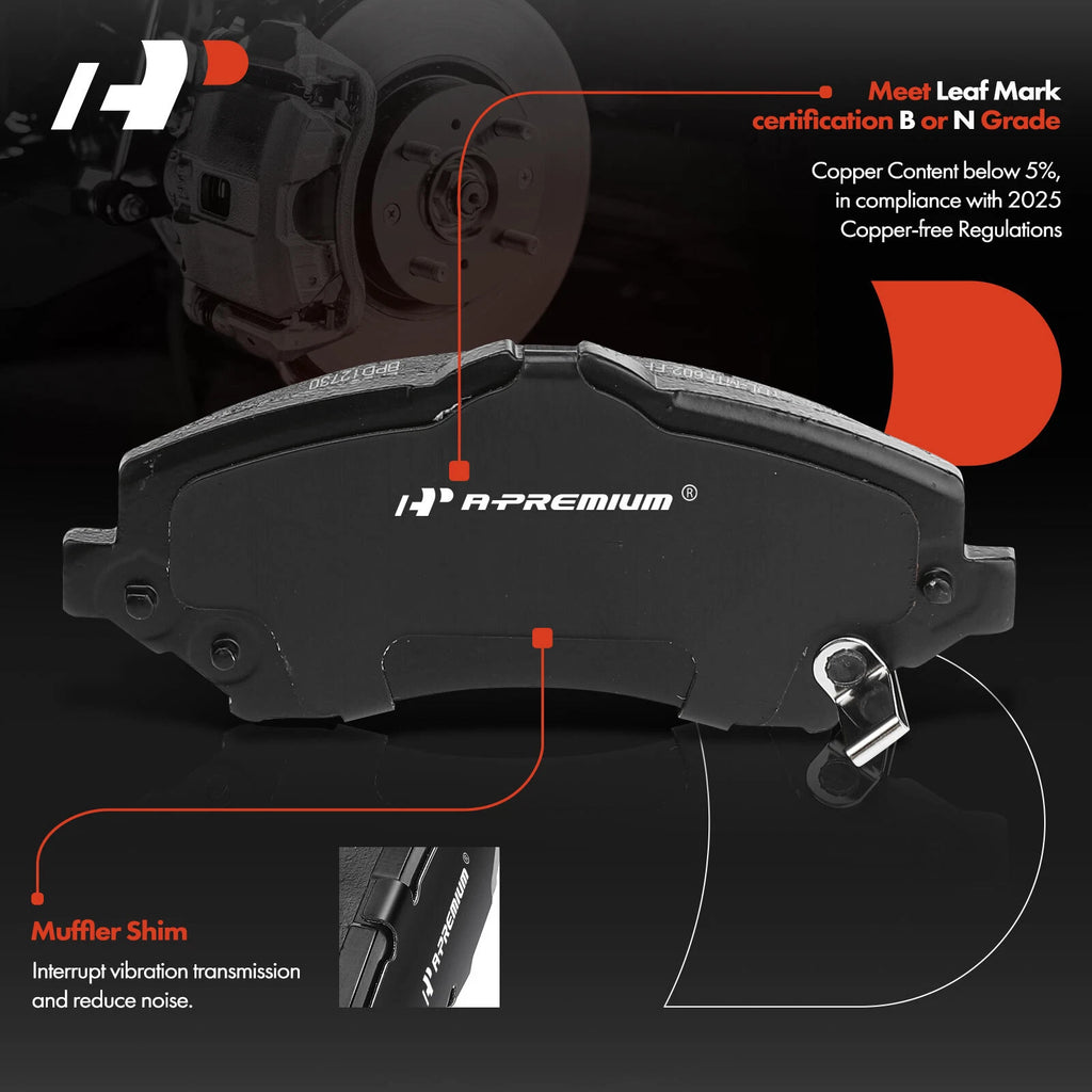 Front Brake Rotor & Pad Set with Caliper for Dodge Ram