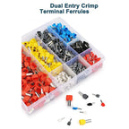 600pcs Crimp Wire Connectors Tinned Copper PVC Insulated Tubular Terminal Set