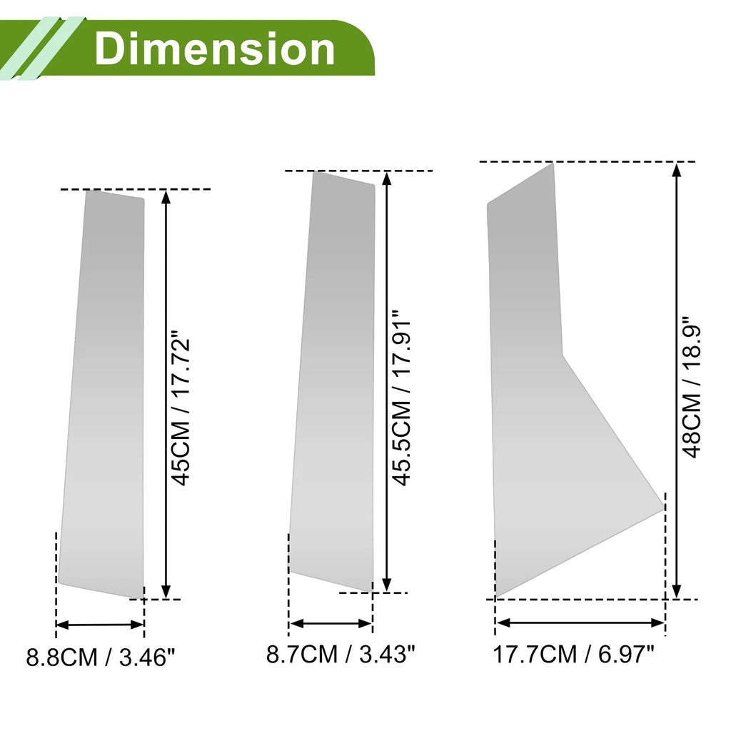 Set of 6 Pillar Window Trim for Chevy Captiva (2019–2024) Silver Tone