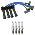 NGK Wire Set & Denso 4 Platinum TT Spark Plugs for Mazda B2300 (1994–2009)