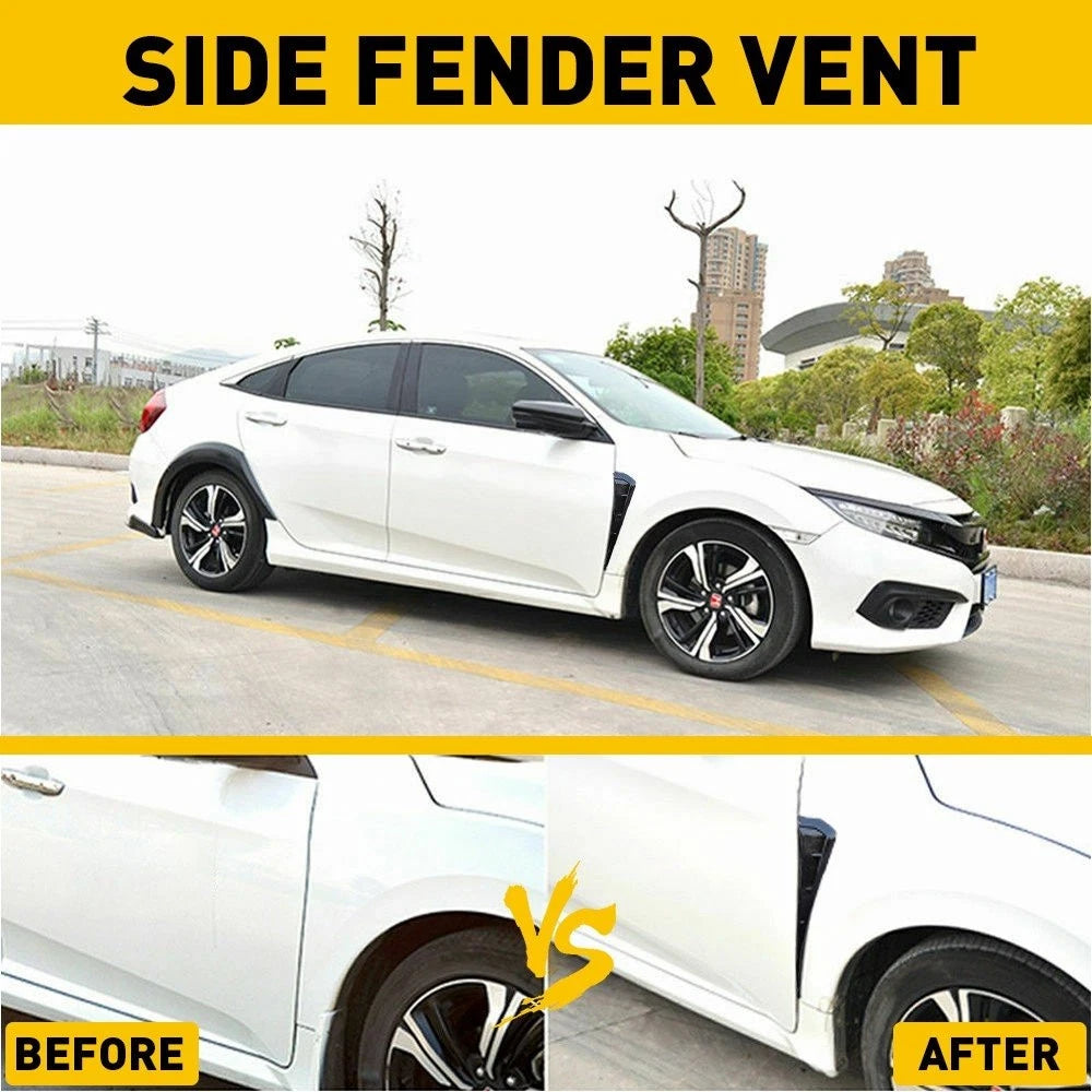 2pcs Carbon Fiber Side Fender Vent Air Wing Cover for