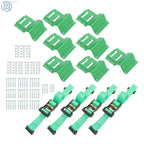 E Track Wheel Chock Tie Down System with 8' Green Ratchet Straps