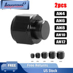 2X Female Flare Fitting Cap Block Off Nut for Fuel Systems (Aluminum)