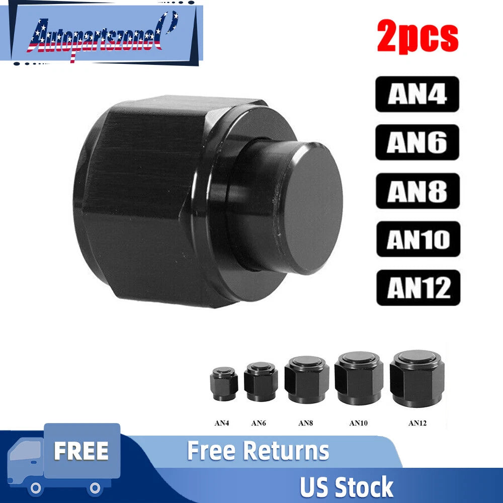 2X Female Flare Fitting Cap Block Off Nut for Fuel Systems (Aluminum)