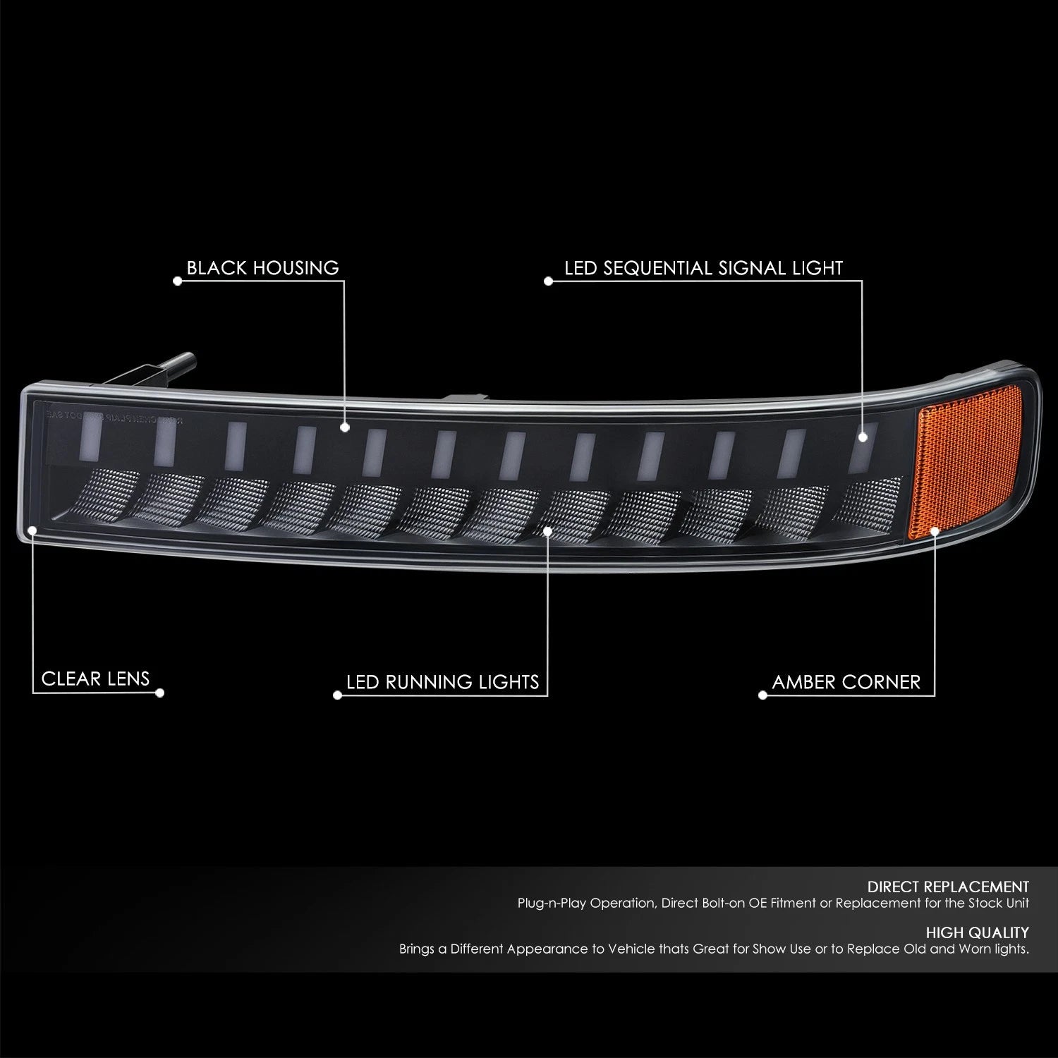 Sequential LED DRL Bumper Lights for Express Savana 1500-3500 (2003–2023)