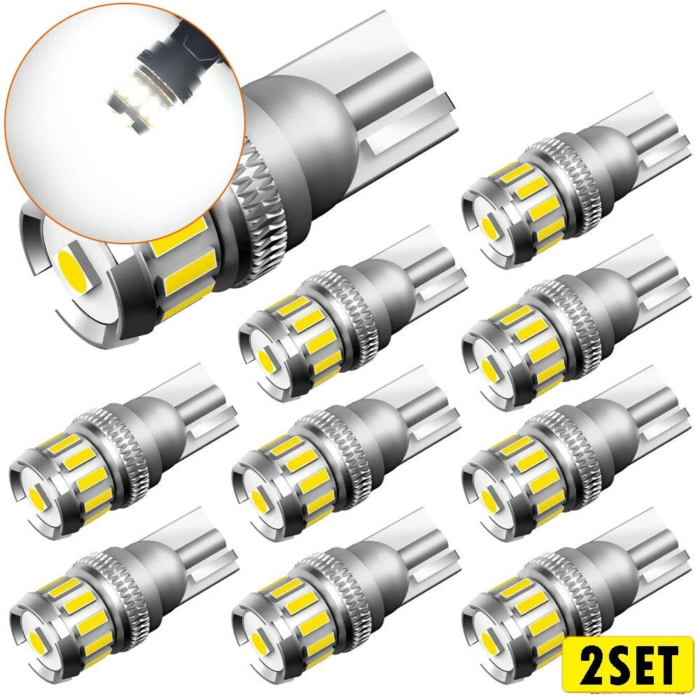 Set of 20 T10 194 168 W5W 2825 LED Interior Dome Map License Plate Bulbs