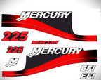 Outboard Motor Decals for Mercury 225hp (M Domed Sticker, Red)