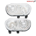 Pair of Halogen Headlights for Dodge Challenger (2008–2014) Chrome Housing