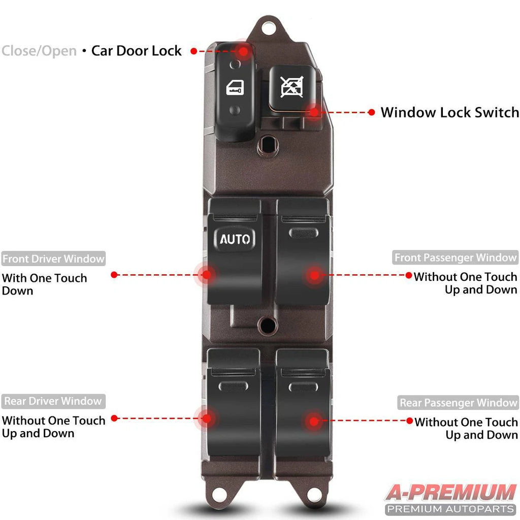 Front Left Power Window Switch for Toyota Camry (2002–2006)