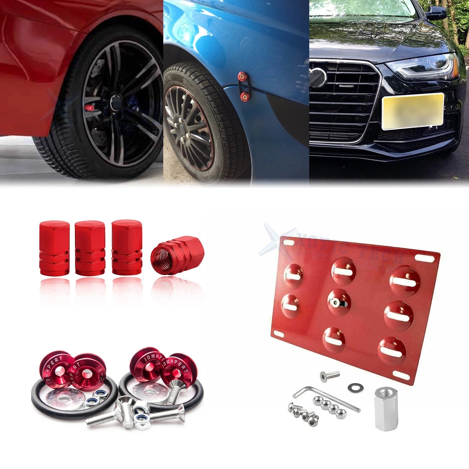 Red Tow Hook License Plate for Audi TT (2006–2014)