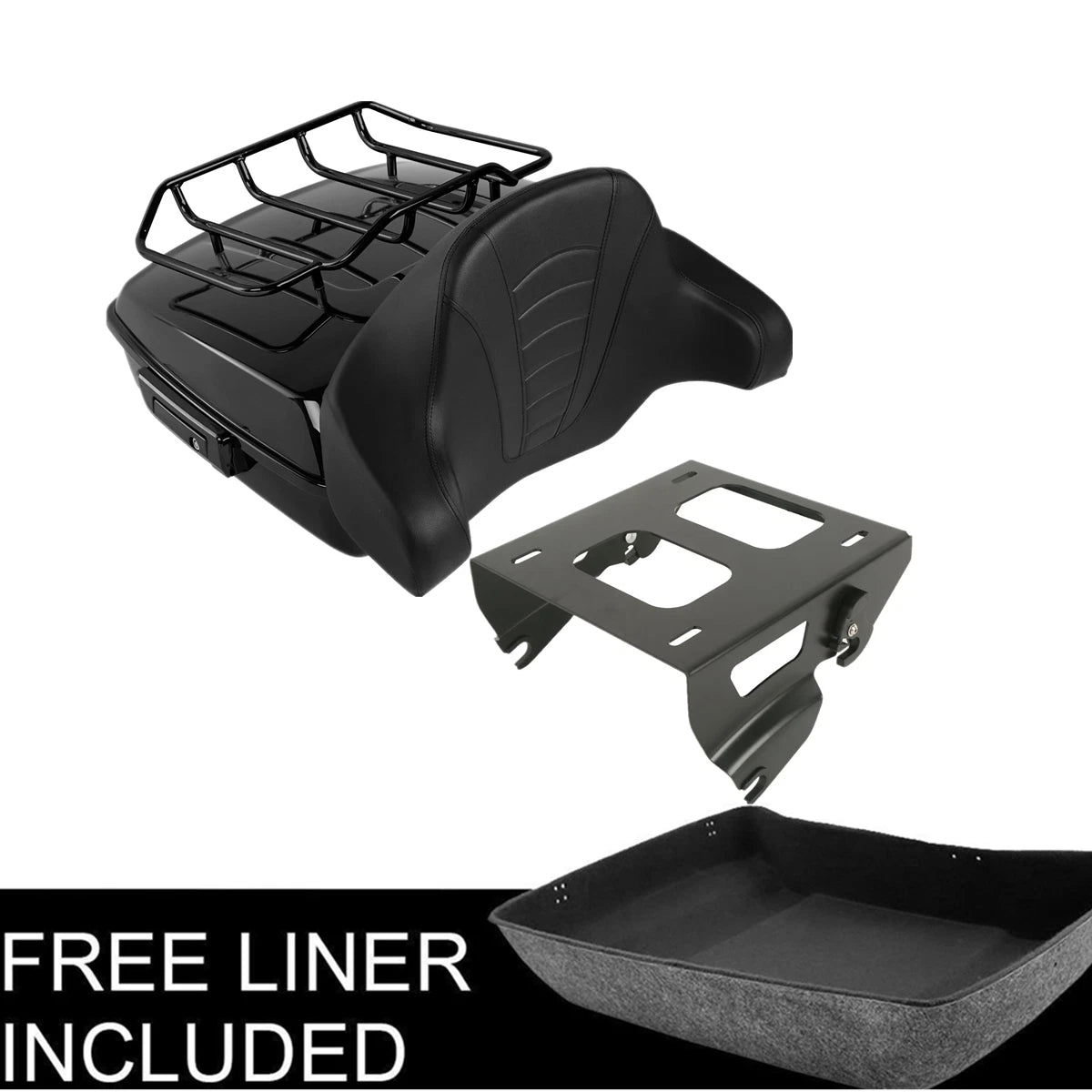 Chopped Trunk Pad for Harley Touring Road Glide (2014–Present) Black