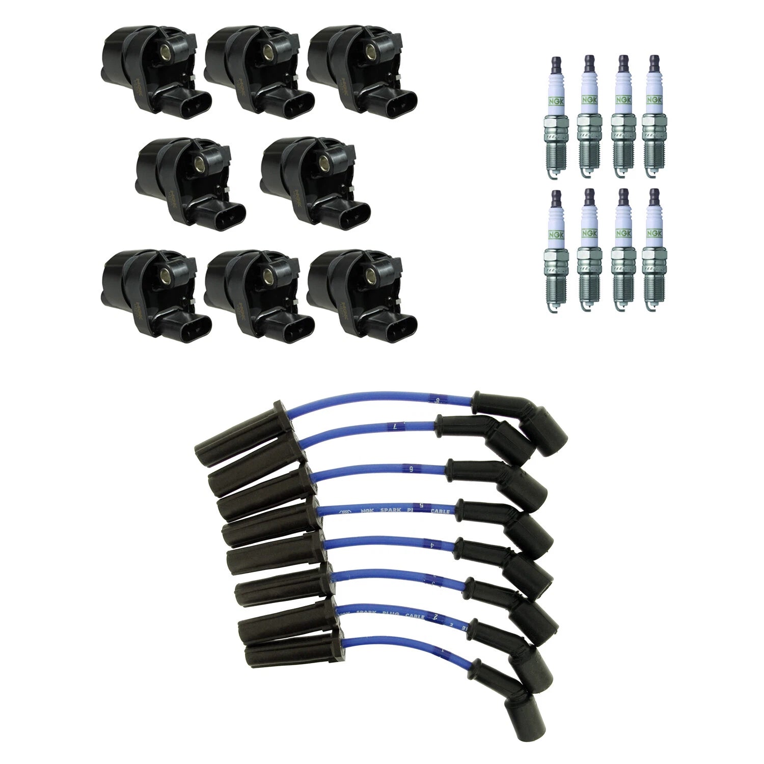 Set of 8 Ignition Coil Wires & Platinum Spark Plugs for Camaro Corvette