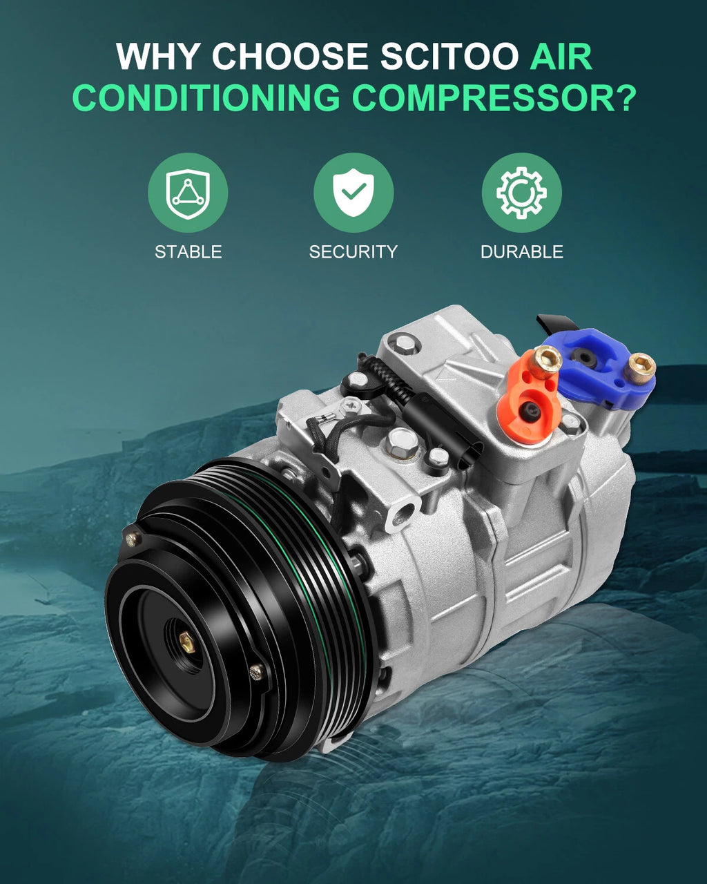 A/C Compressor & Clutch for Freightliner Sprinter 3500 (2002–2006) CO 105111C