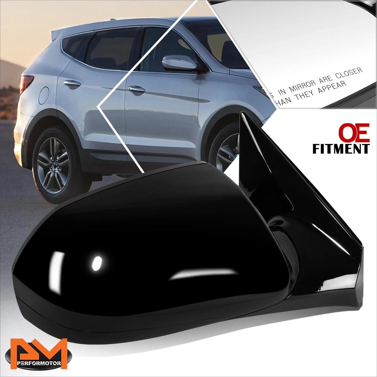 Power Adjust Heated Side Rear View Door Mirror Right for Santa Fe (2013–2016)
