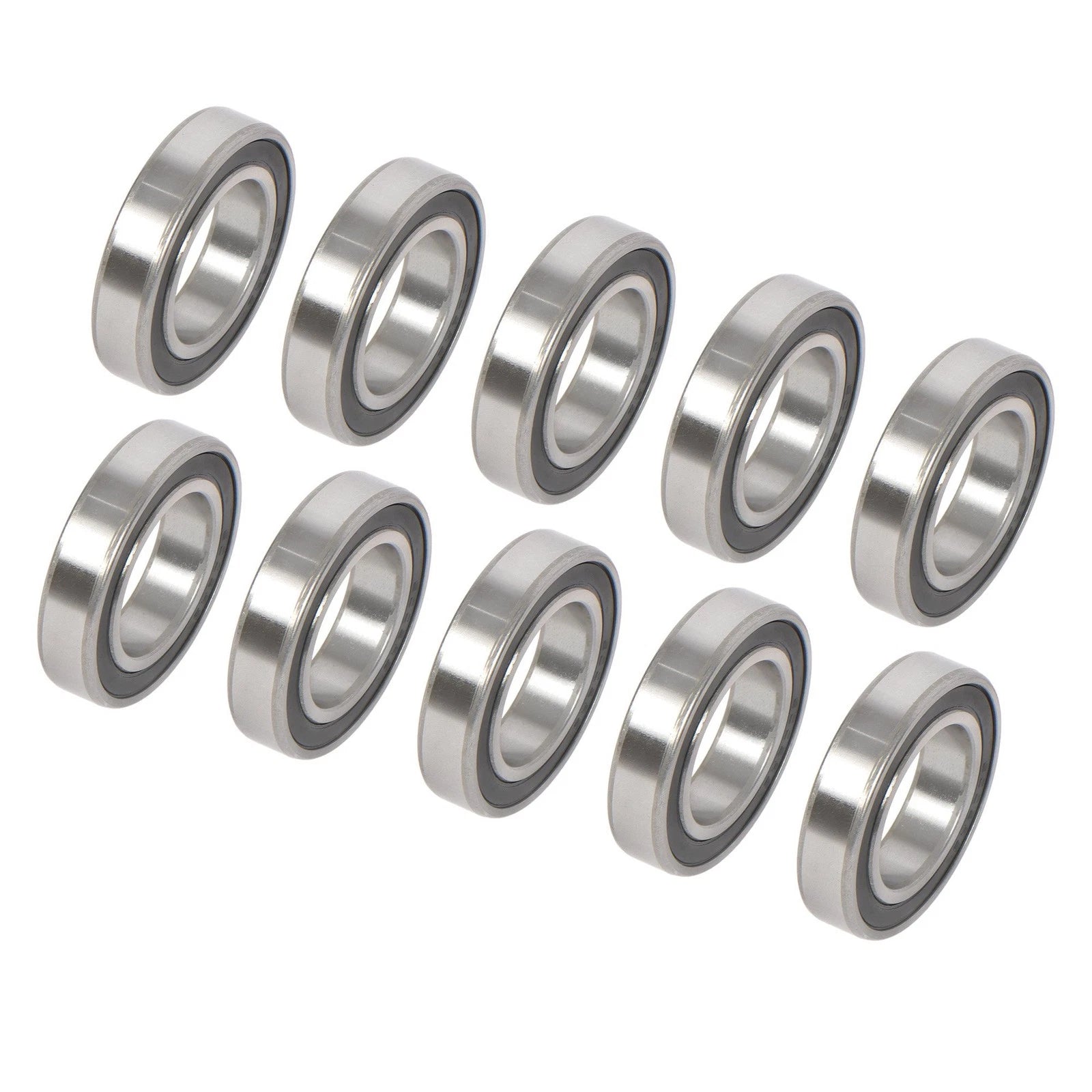 10Pcs 6008-2RS Bearings for (40x68x15mm, Double Rubber Seals)