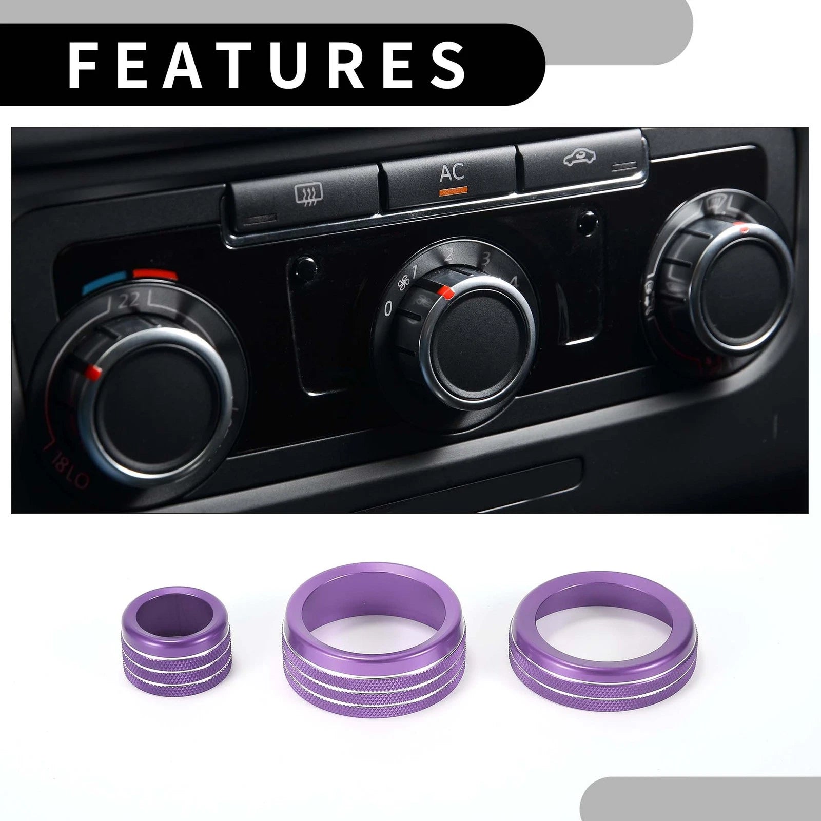 5 Pcs AC Headlight Media Switch Knob Cover for Chevrolet Silverado (2022–2023)