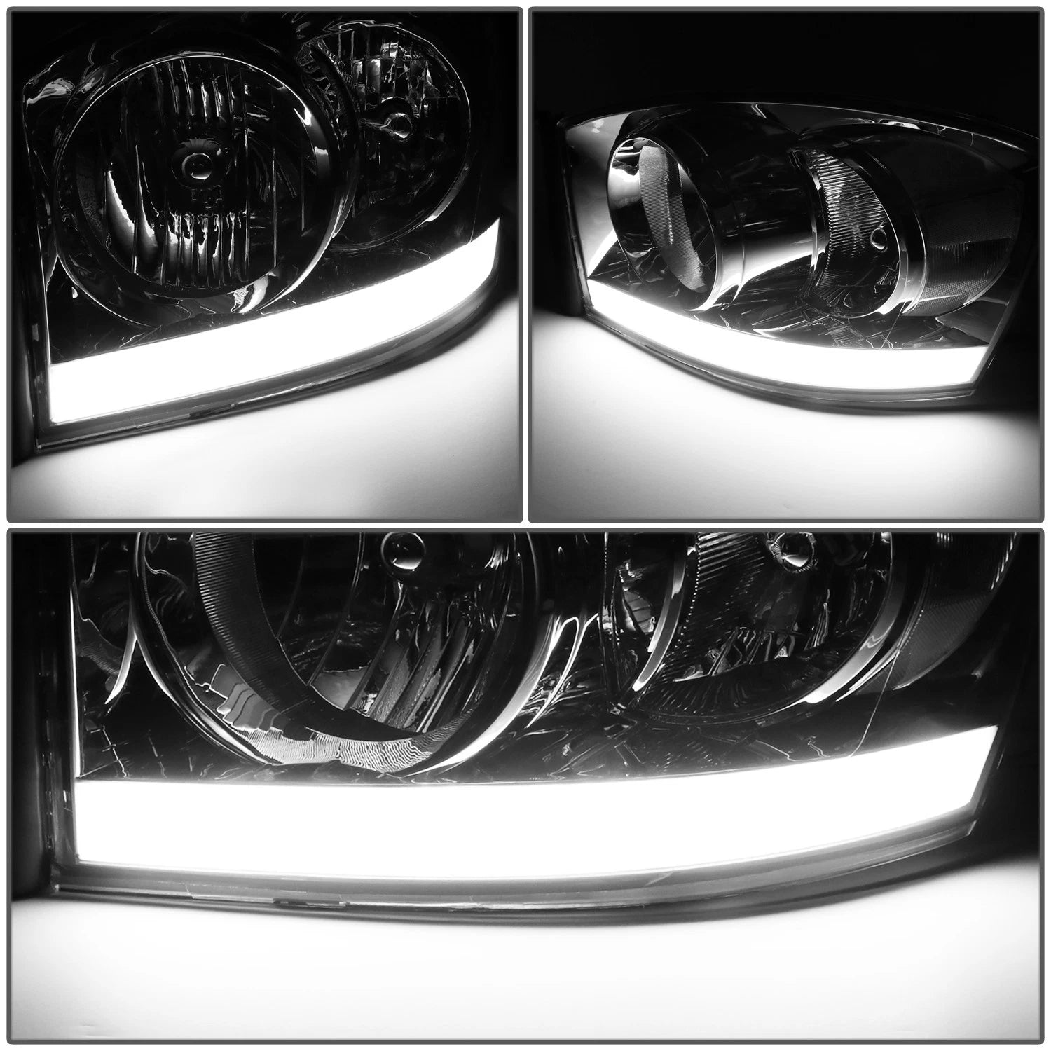 LED DRL Headlight for Dodge Ram Pickup (2006–2009) - Chrome Housing