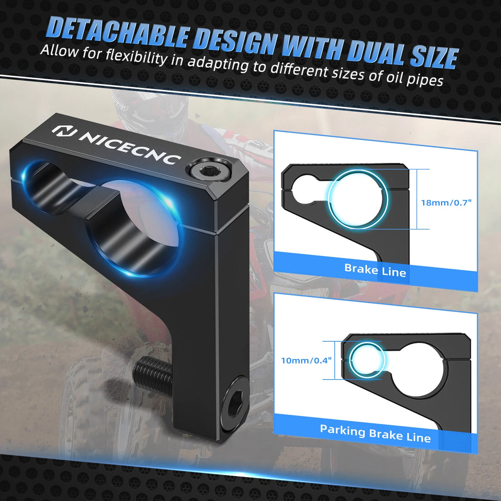 2X Rear Brake Line Hose Clamps for Honda TRX450R TRX450ER (2004–2009)