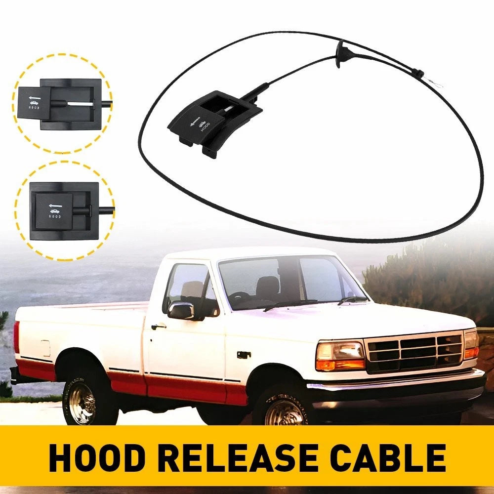 Hood Release Cable w/ Pull Handle for Ford F-150 (1992–1997) F2TZ16916A