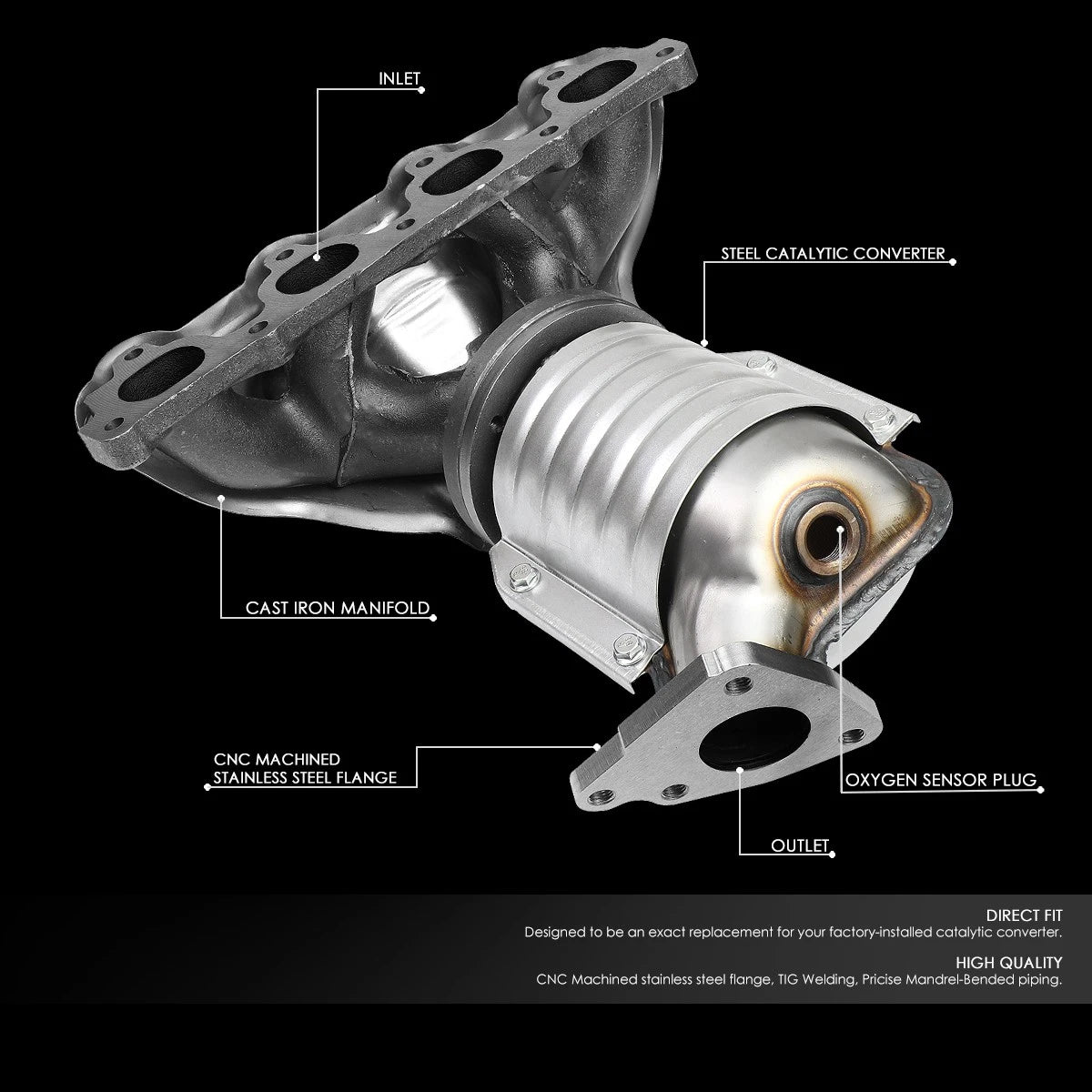 Catalytic Converter Manifold for Honda Civic/Del Sol (1996–2000) D16Y7