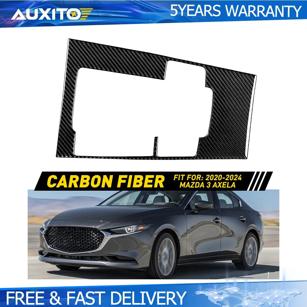 Carbon Fiber Console Gear Shift Panel Cover for Mazda 3 Axela (2020–2024)