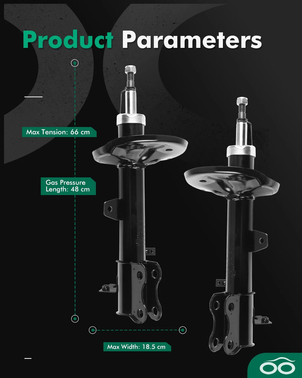 Rear Pair Shocks Struts for Lexus RX300 (1999–2003) & Toyota Highlander AWD (2001–2003)