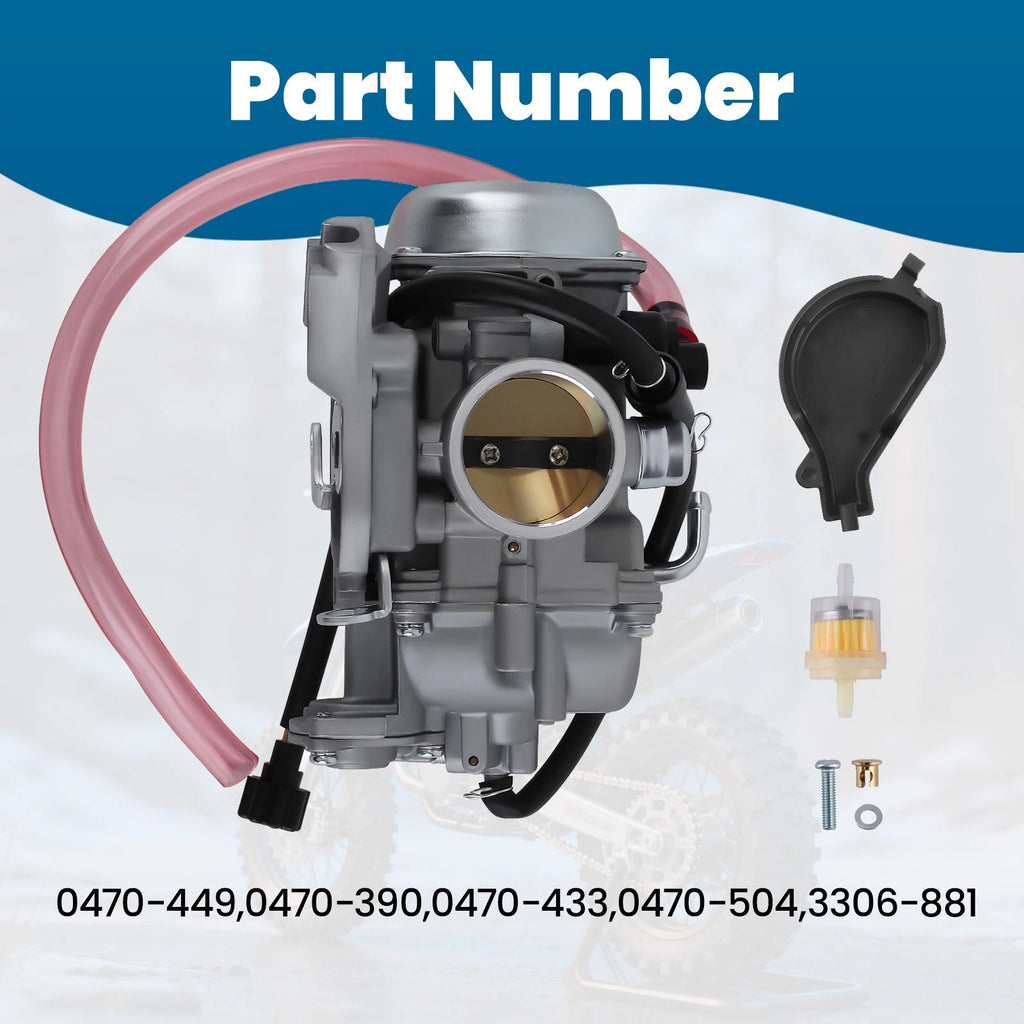 Carburetor & Fuel Line Carb Kit for Arctic Cat 400 500 (2000–2003) 0470-390