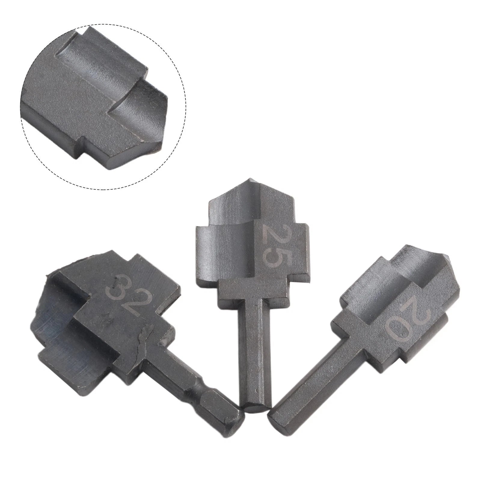 Set of 3 Stepped Drill Bits for PPR Water Pipes - Hexagon Shank