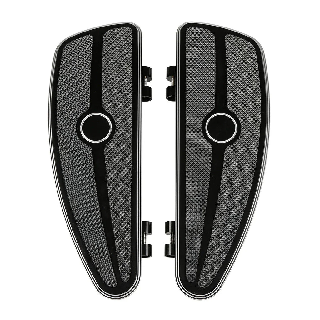 Black Half-Shield Rider Floorboards Mount Bracket for Harley Touring (2014-24)