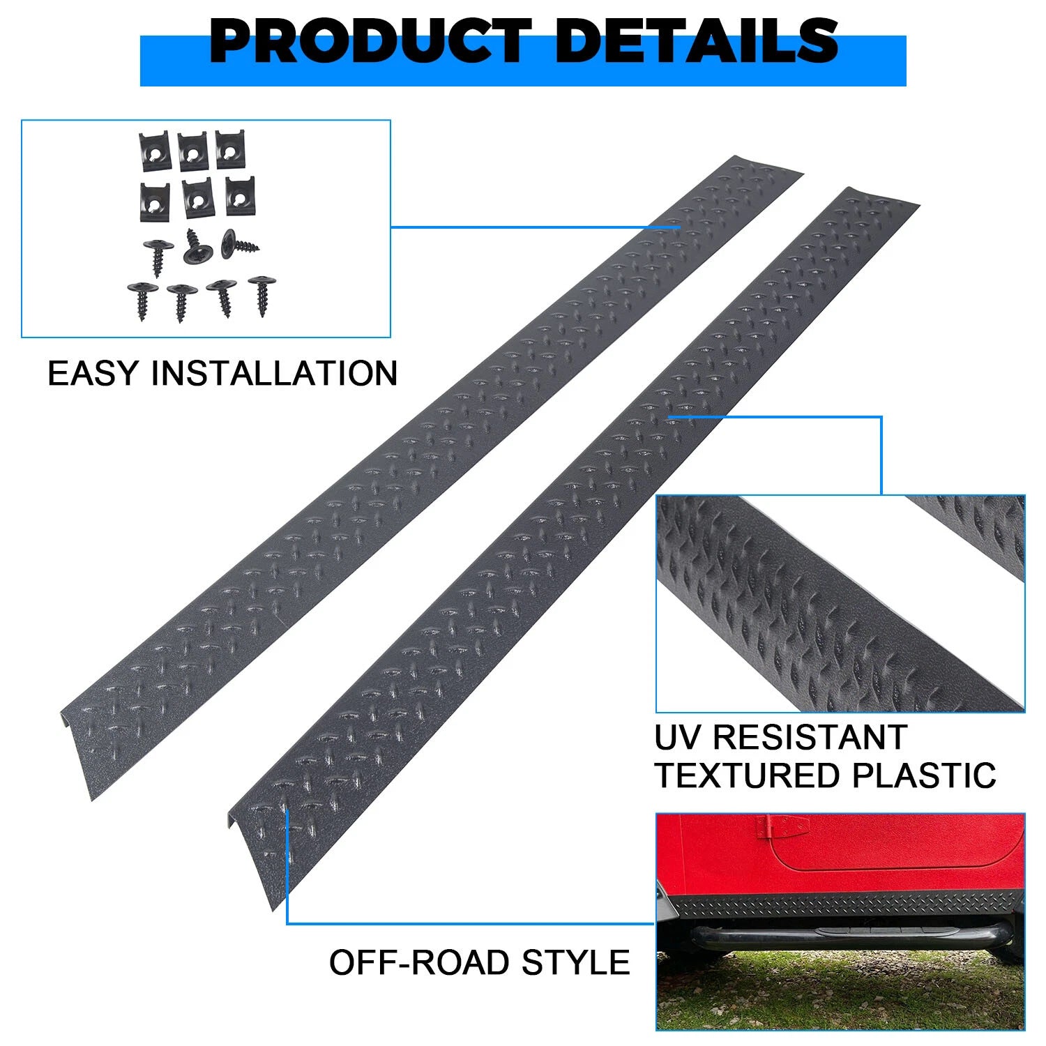 Rocker Panel Kit for Jeep Wrangler TJ (1997–2006) 11650.05