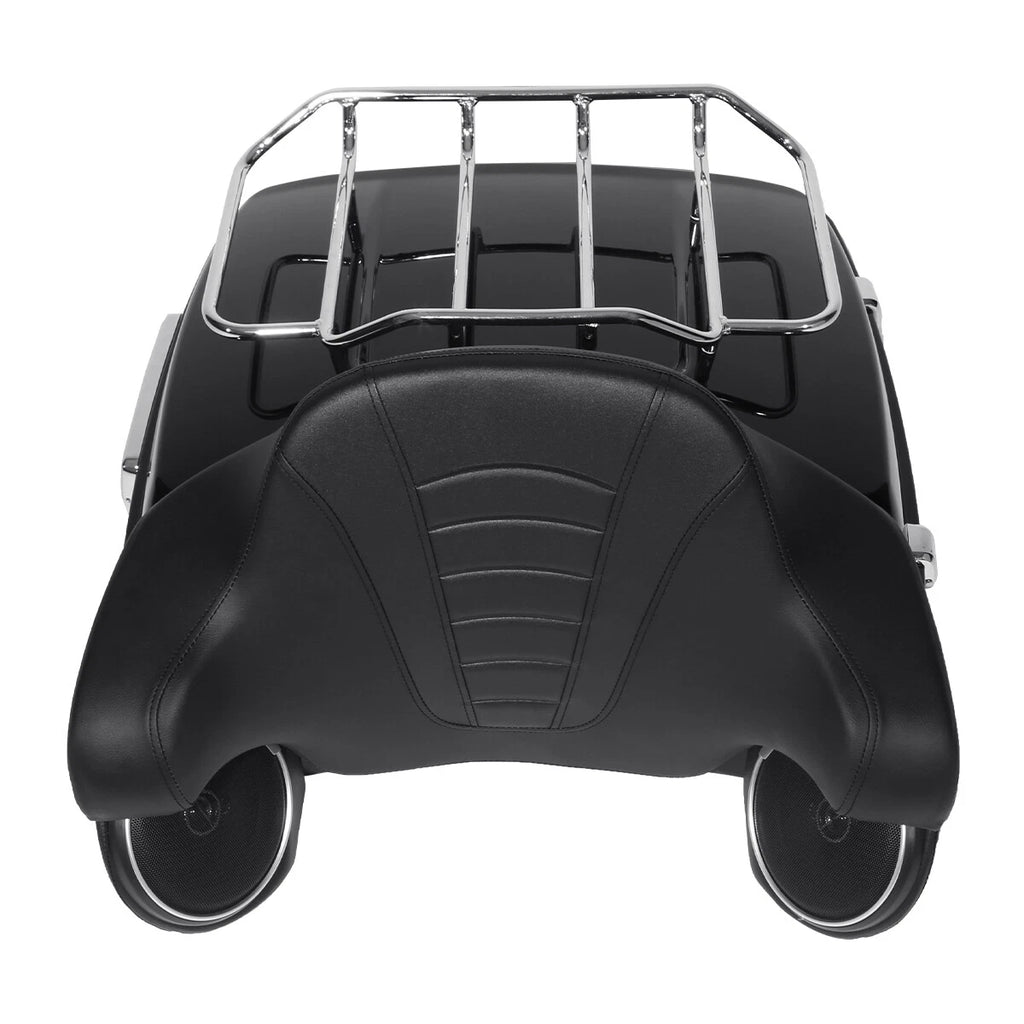 Trunk Backrest Pad Rack with Speakers for Harley Touring Road Glide (2014–2026)