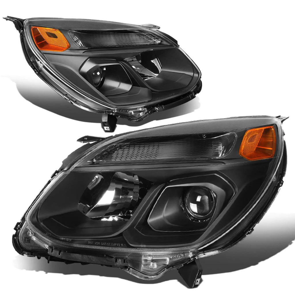 Black Amber Projector Headlights with Turn Signal for Chevy Equinox (2016–2017)