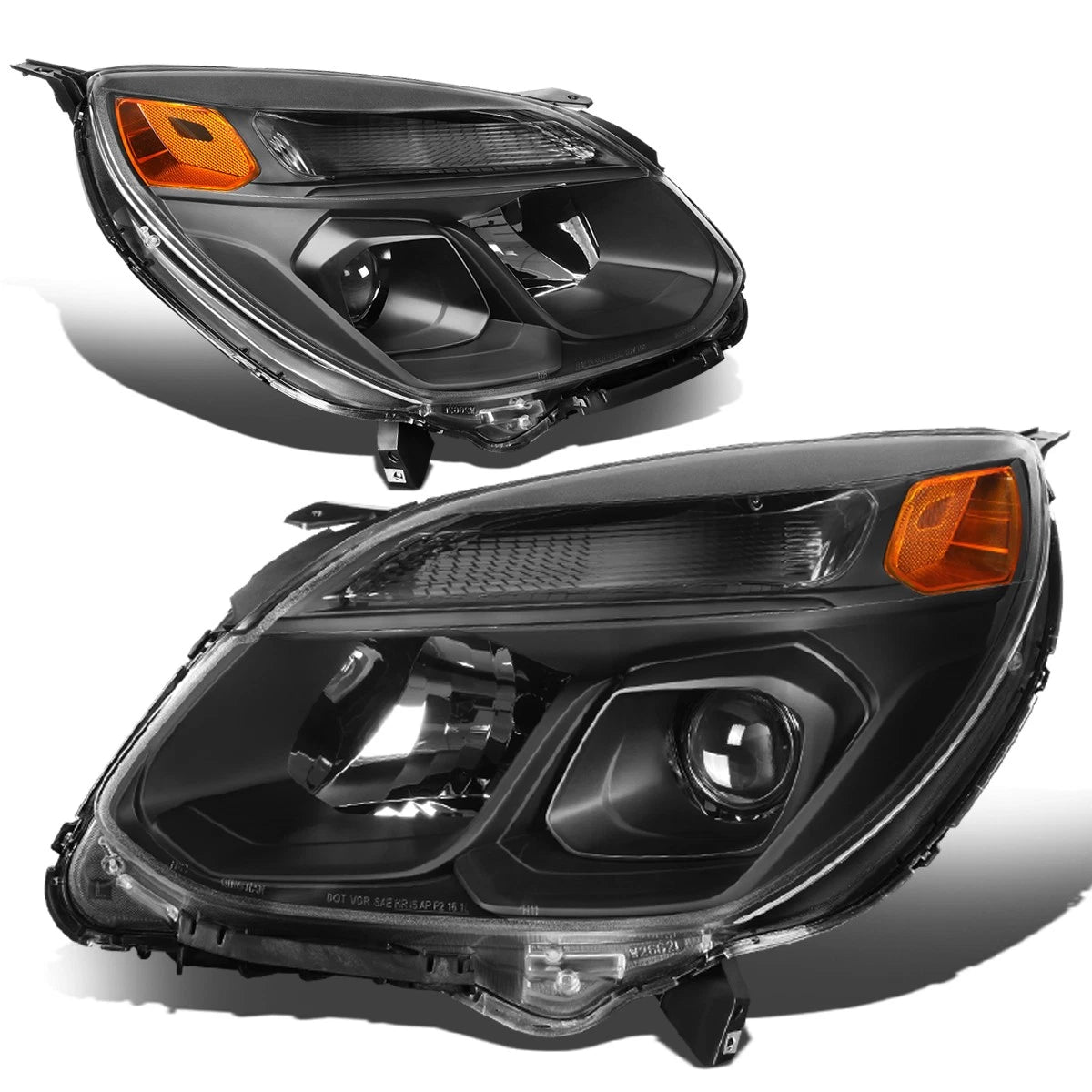 Black Amber Projector Headlights with Turn Signal for Chevy Equinox (2016–2017)