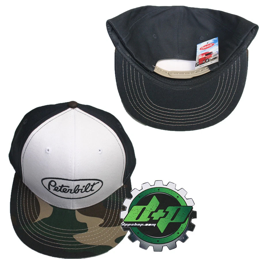 Camo Flat Bill Hat for Peterbilt Trucks (Diesel Semi)