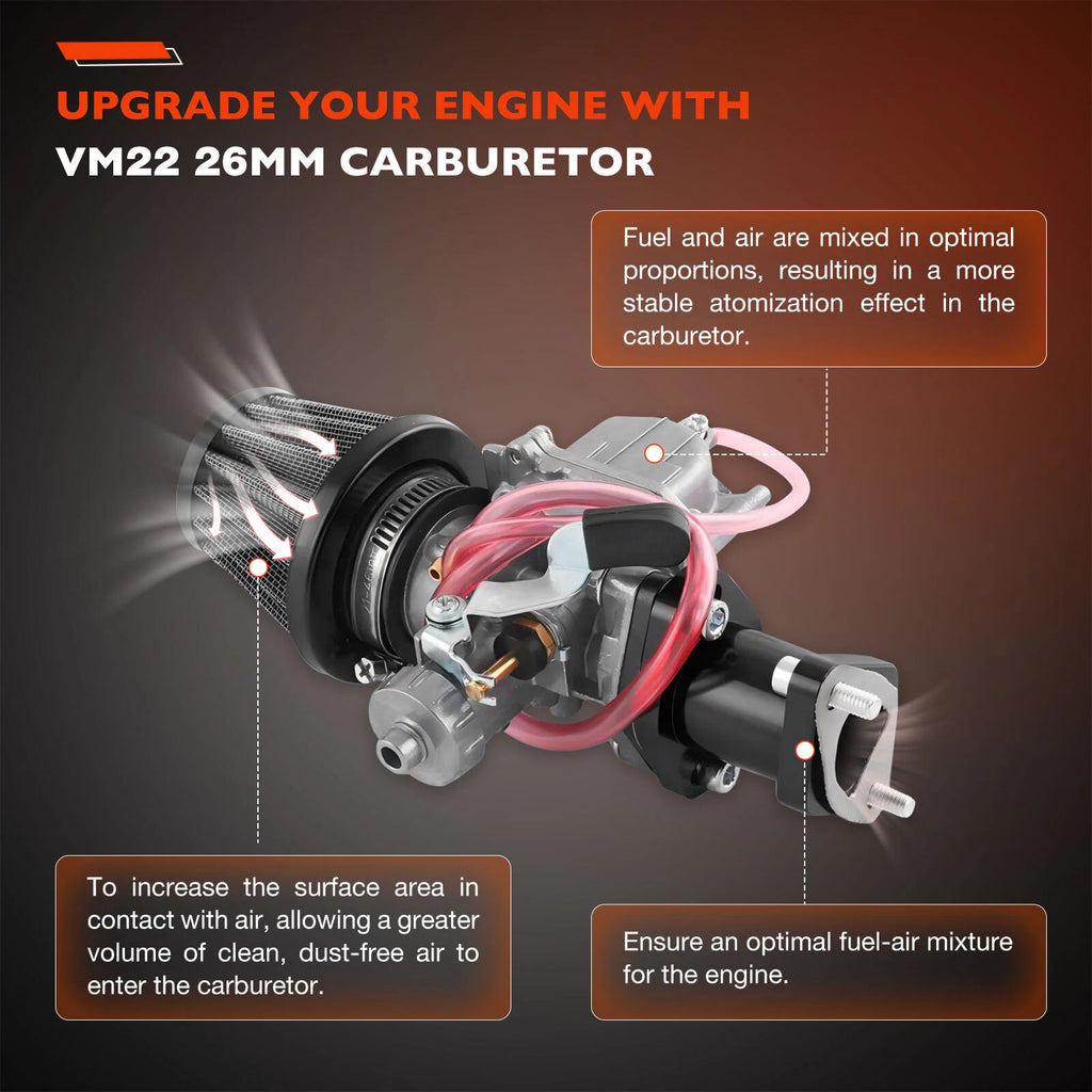 VM22 Carburetor Kit for Mini Bike Baja Coleman CT200U BT200X M200 KT196 (212cc)
