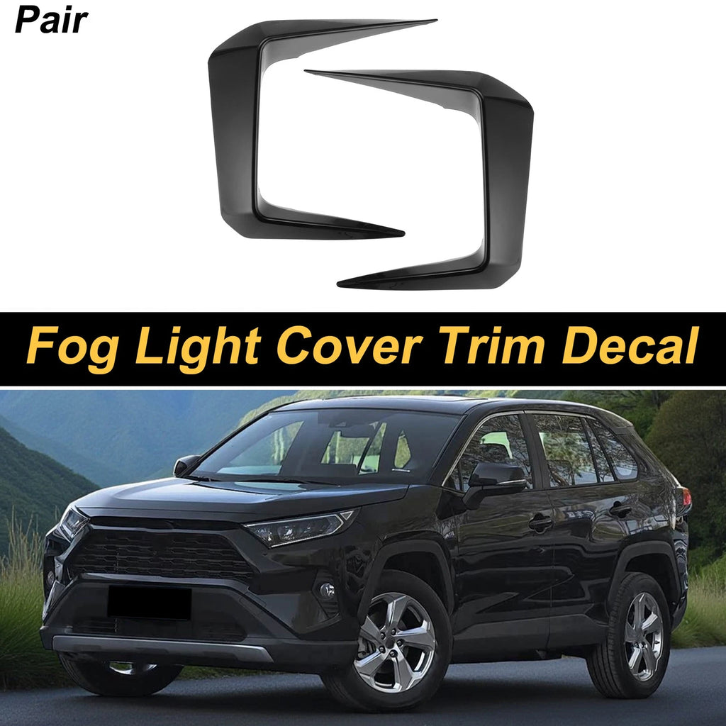 Set of 2 Fog Light Cover Trim for Toyota RAV4 (2019–2025) Gloss Black
