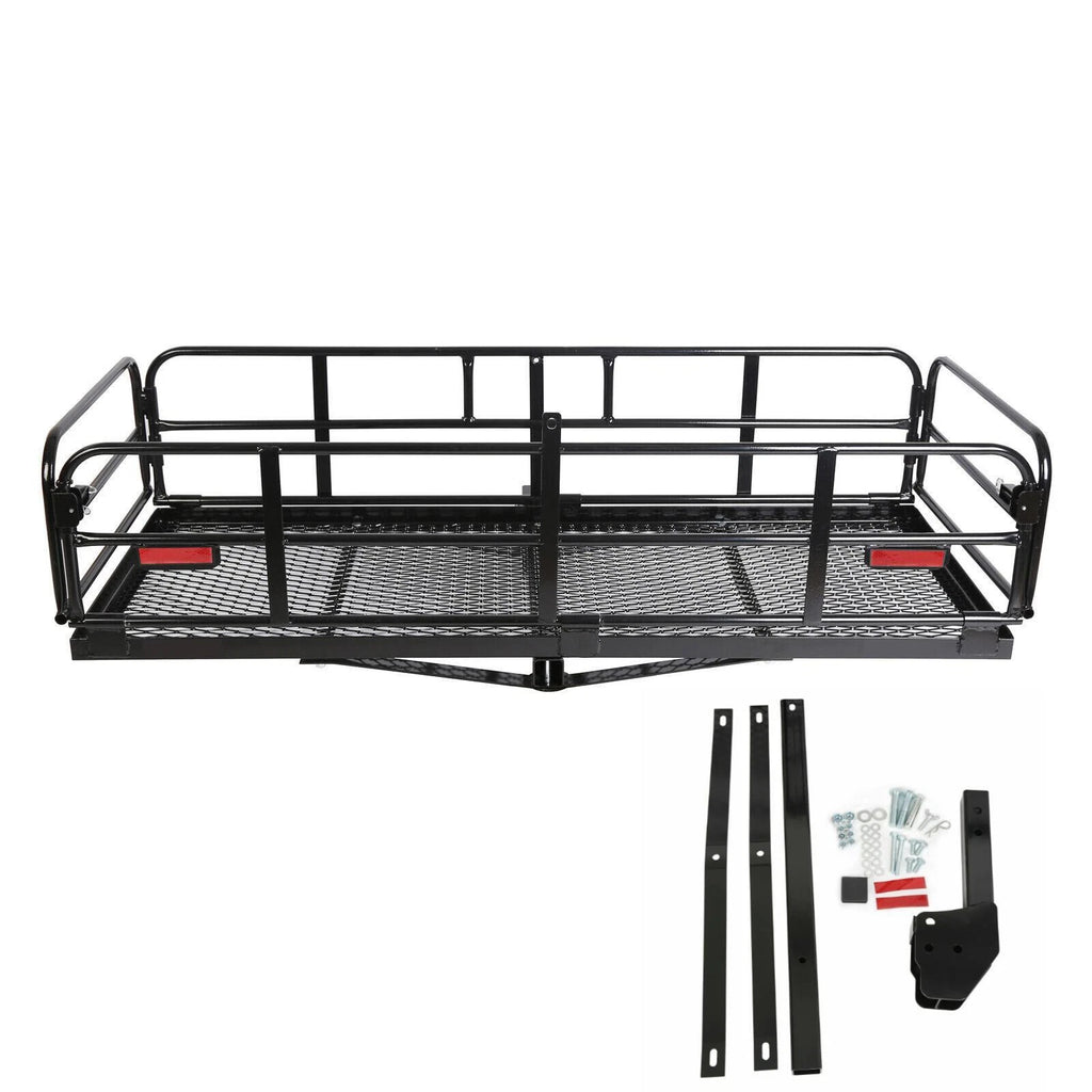 Folding Cargo Carrier Basket for Trailer Hitch (2" Receiver, 500 lbs)