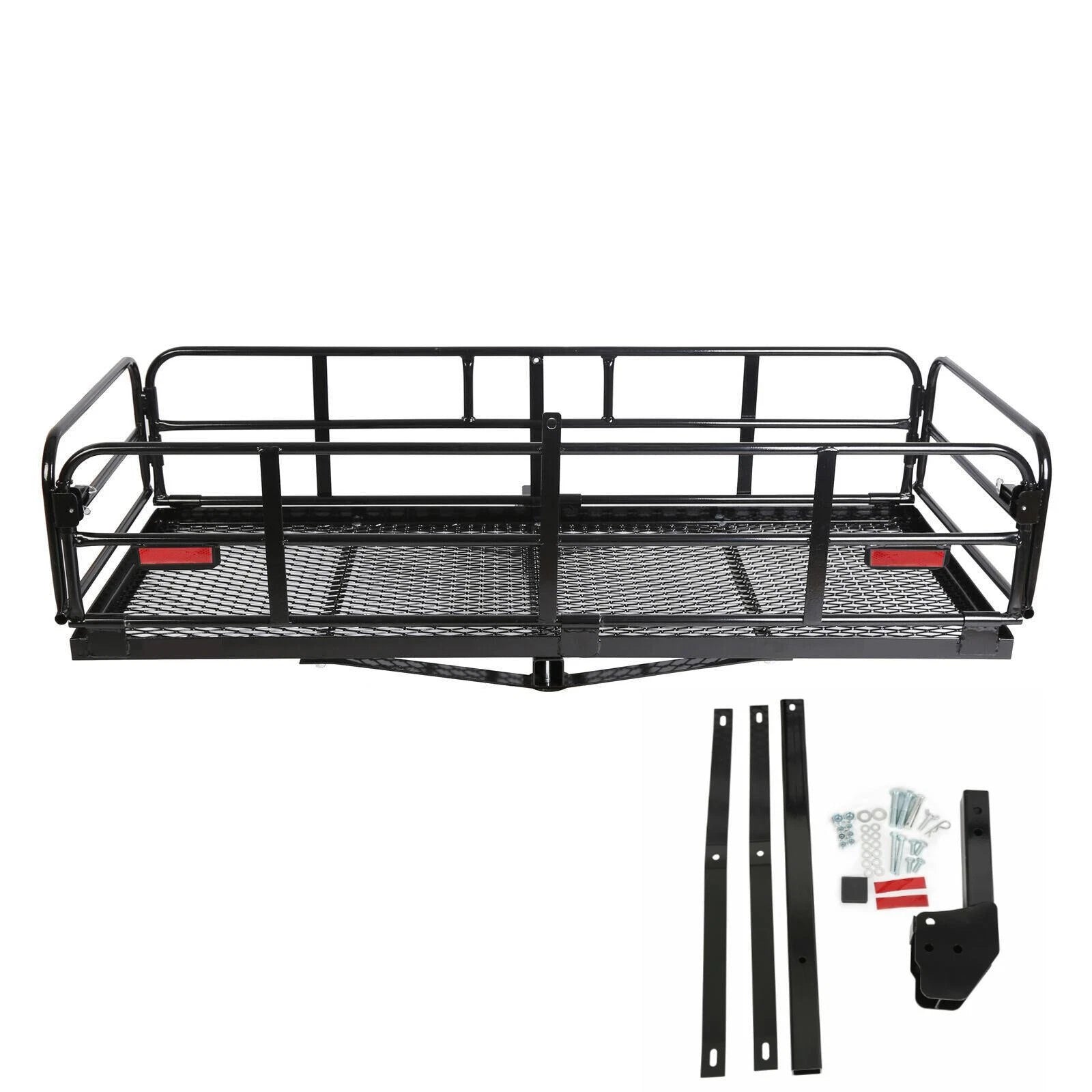 Folding Cargo Carrier Basket for Trailer Hitch (2" Receiver, 500 lbs)