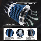 3" Cold Air Intake Cone Filter for Universal Fit