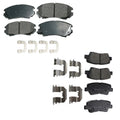 Set of 4 Akebono ProACT Ceramic Disc Brake Pads for Azera Sonata Soul (2006–2019)