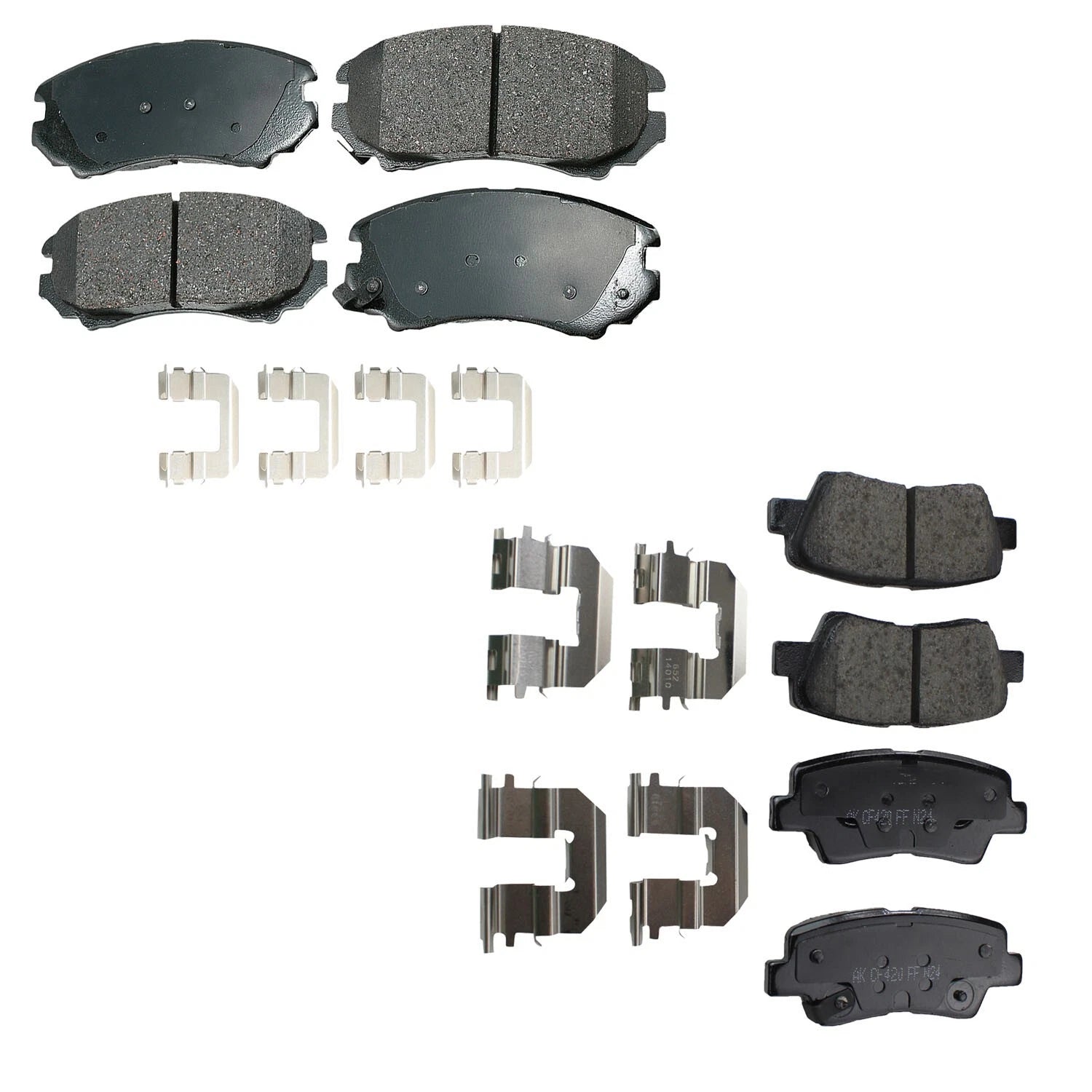 Set of 4 Akebono ProACT Ceramic Disc Brake Pads for Azera Sonata Soul (2006–2019)