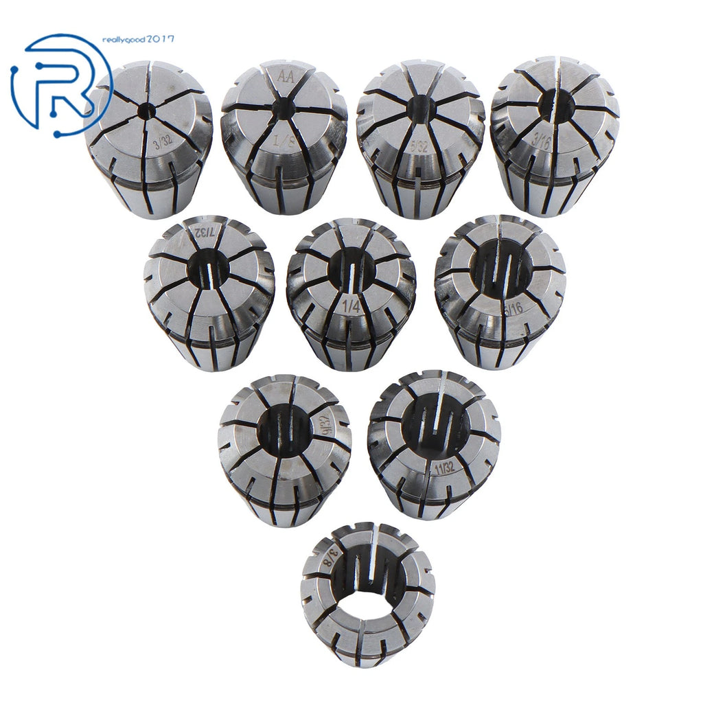 Set of 10 ER16 Collets for CNC Machines (Universal)