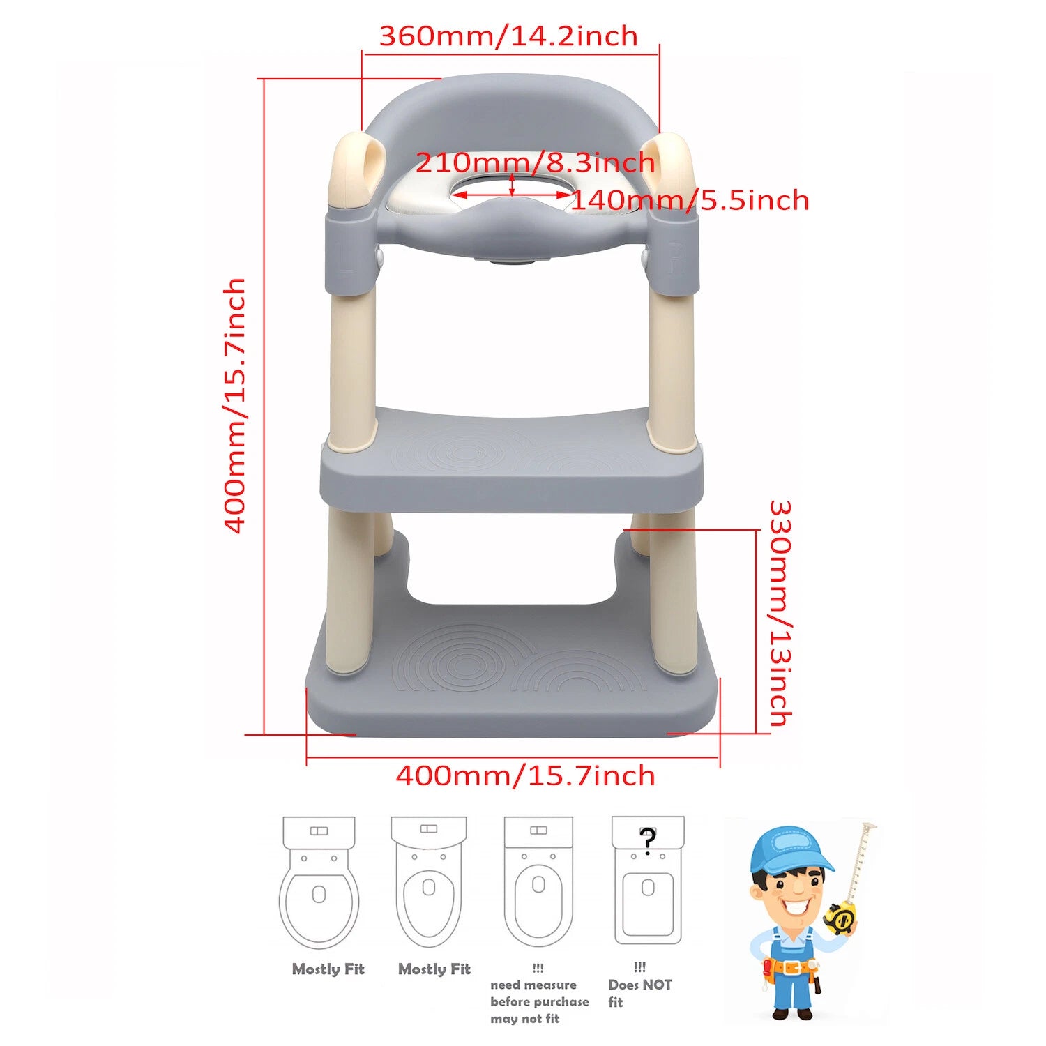 Portable Kid Potty Training Seat with Step Ladder for Toddler